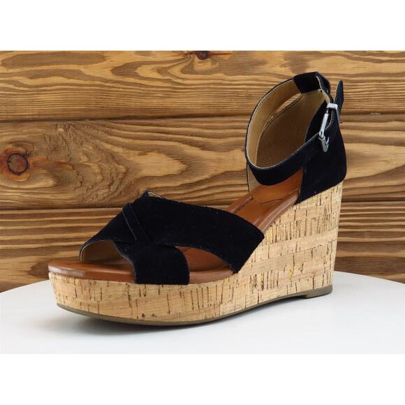 Crown Vintage Size 8 Platform Heel Black Leather M Width Chalina - Picture 1 of 10